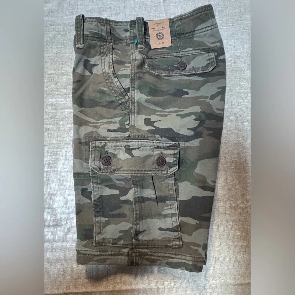 Abercrombie Kids Green Camouflage Cargo Shorts
